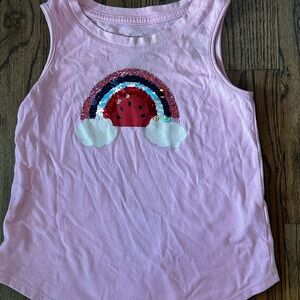 Wonder Nation Pink and Red Sequin Rainbow Tank Top